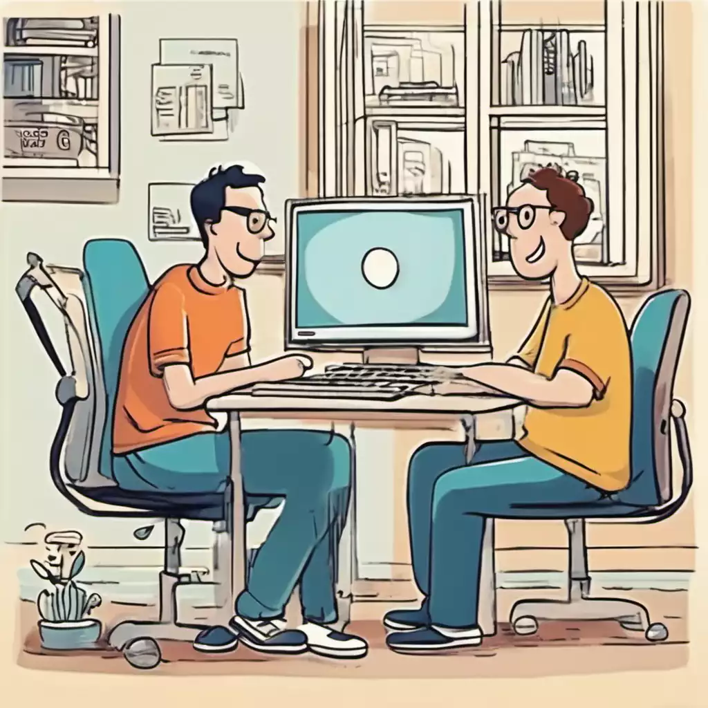 Work From Home As An Online Chat Moderator cartoon