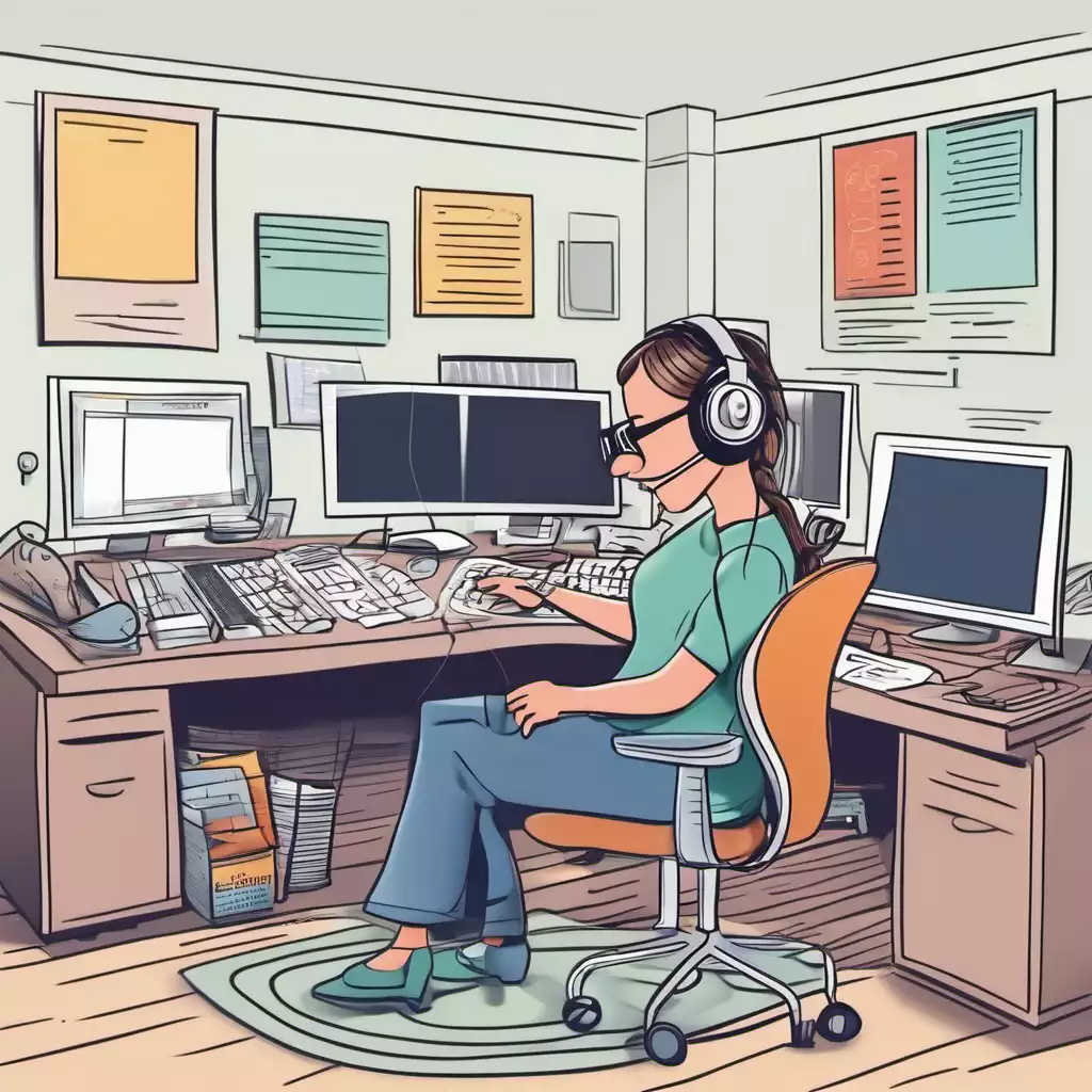 Work From Home As A Virtual Assistant cartoon